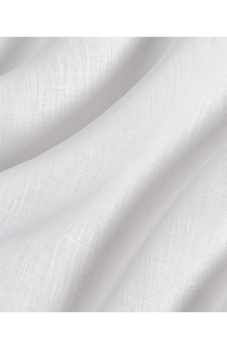 David Donahue Trim Fit Linen Dress Shirt, Alternate, color, White/ White