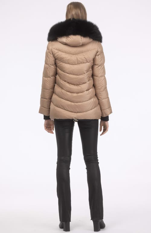 Gorski Apres-ski Jacket With Detachable Toscana Hood Trim In Brown