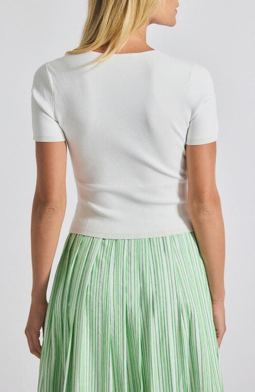Derek Lam 10 Crosby Belle Short Sleeve Sweater In White