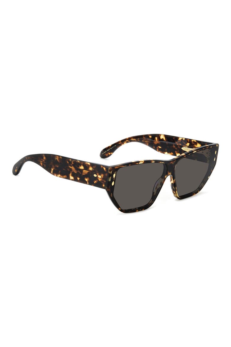 66mm Oversize Angular Sunglasses, Alternate, color, HAVANA/ GREY