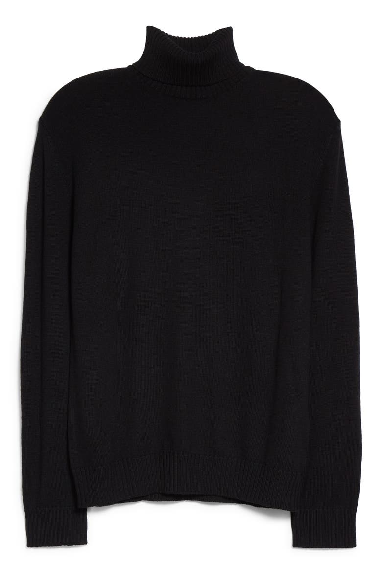 Men's Wool Turtleneck Sweater, Alternate, color, BLACK