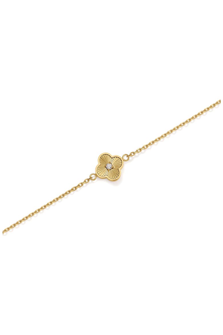 Pleated Clover Bracelet, Alternate, color, GOLD