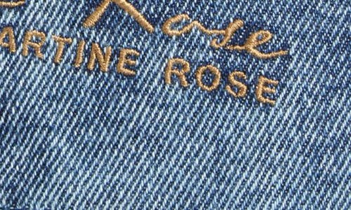 Shop Martine Rose Signature Embroidered Denim Baseball Cap In Blue