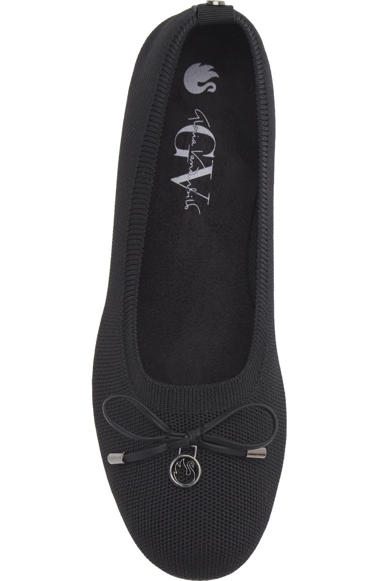 GLORIA VANDERBILT Ellery Bow Charm Knit Flat, Alternate, color, Black