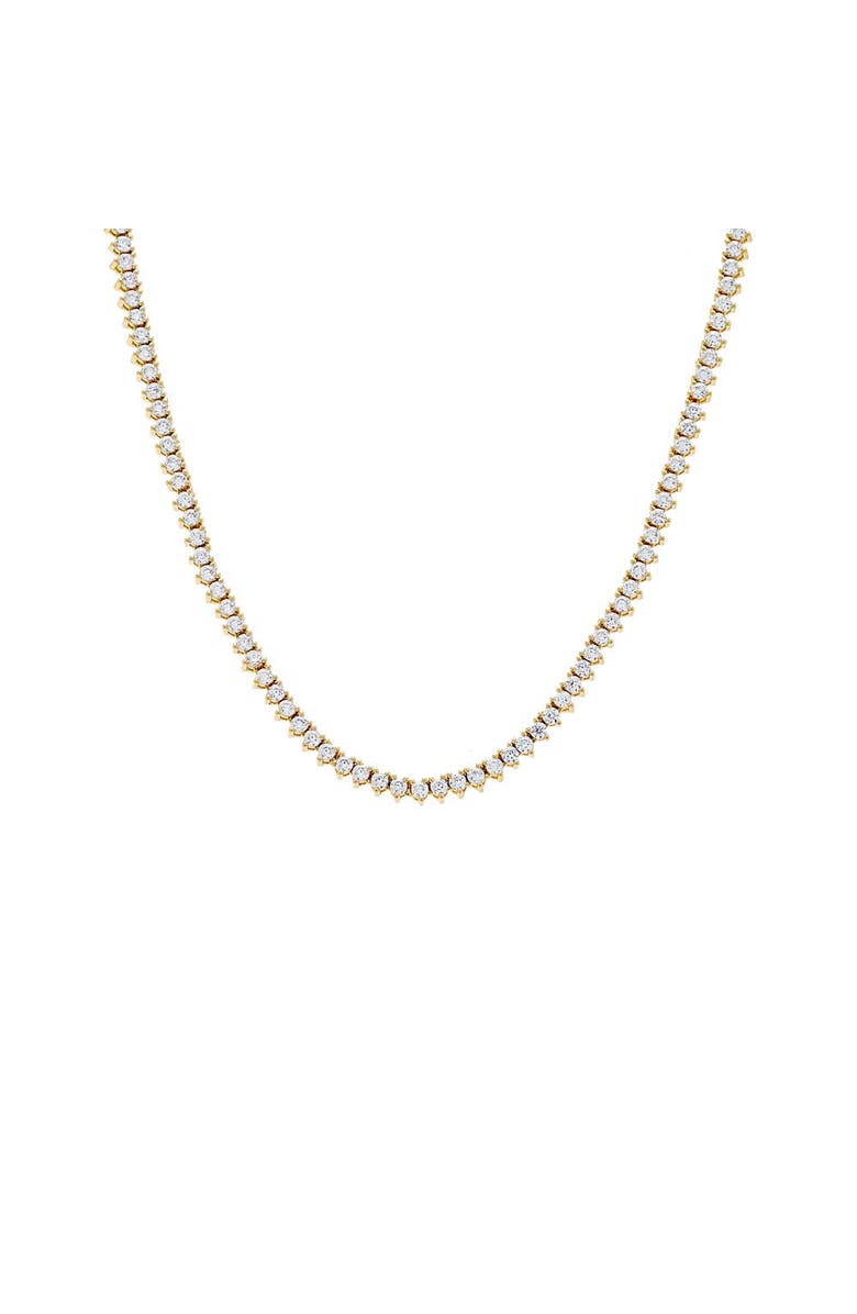 BY ADINA EDEN Thin Three Prong Tennis Necklace, Main, color, Gold - 18 Inch / 2 Mm