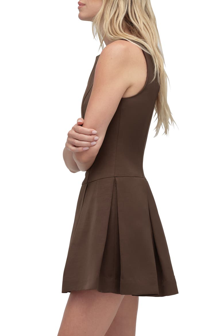 x 'Nobody Wants This' Anything Can Happen Pleated Minidress, Alternate, color, ESPRESSO