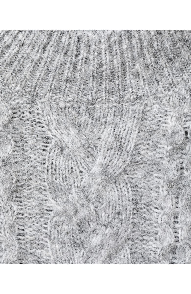 MANGO Perkins Cable Stitch Sweater, Alternate, color, Medium Heather Grey