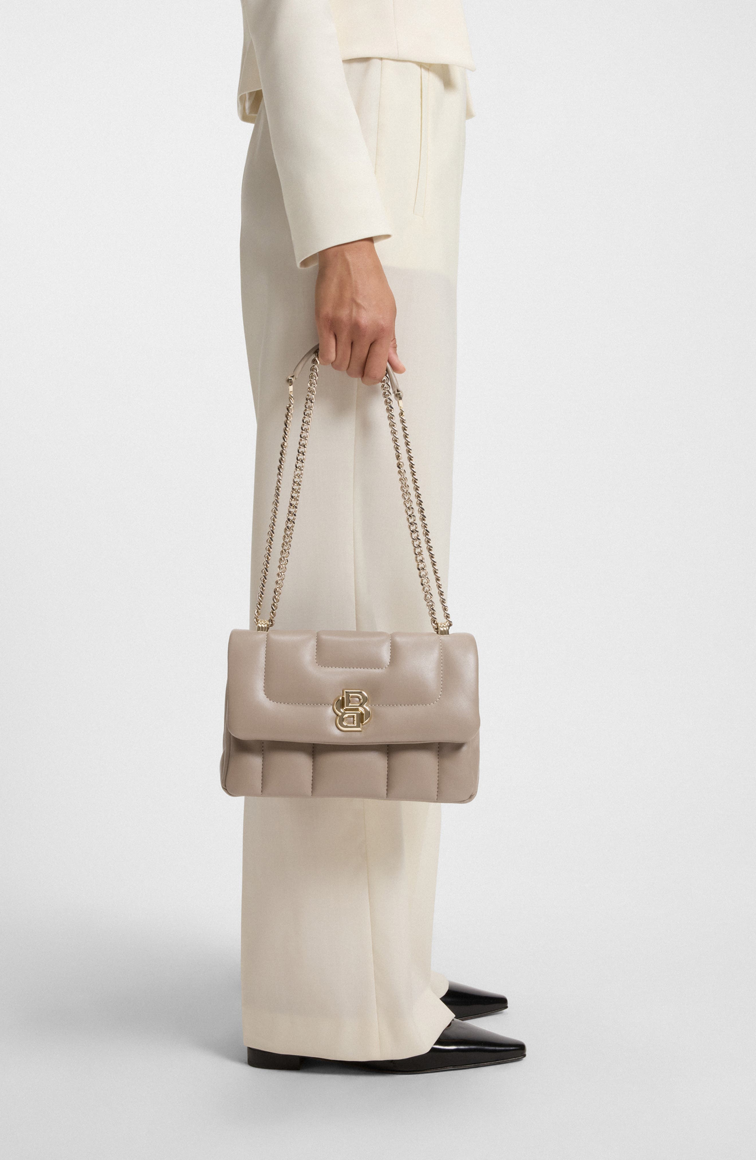 HUGO B Icon Quilted Faux Leather Convertible Shoulder Bag, Alternate, color, 