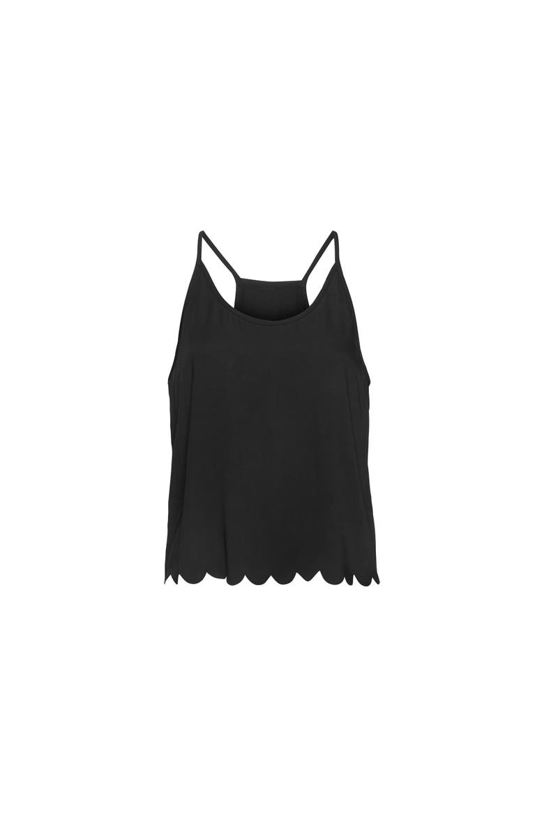 Scallop Trim Cami Top, Alternate, color, Black