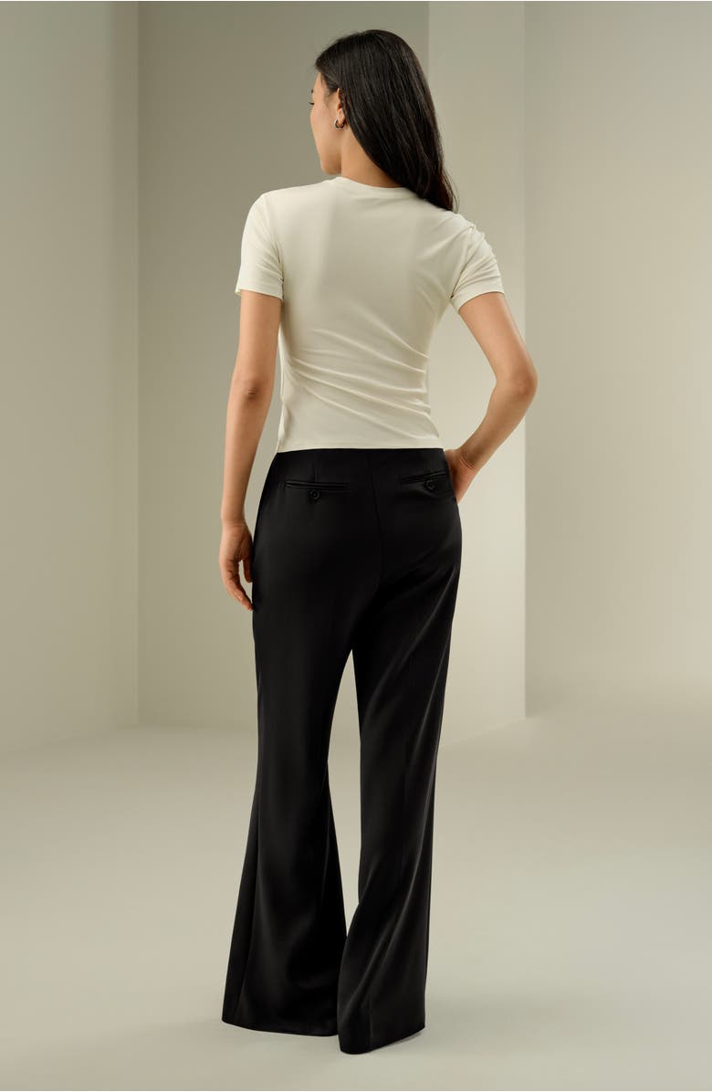 Lilysilk Slim Fitted Silk Jersey Tee, Alternate, color, Lily White