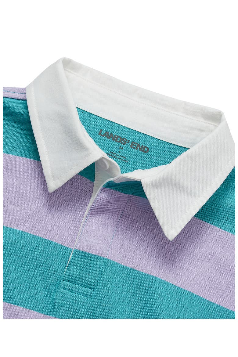 Girls Long Sleeve Stripe Rugby Shirt, Alternate, color, Pastel Lilac/Green Stripe