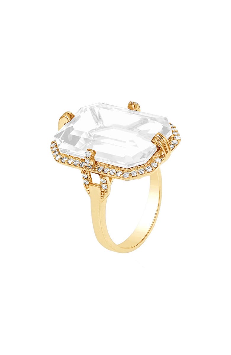 GOSHWARA Gossip Emerald Cut Ring, Main, color, White