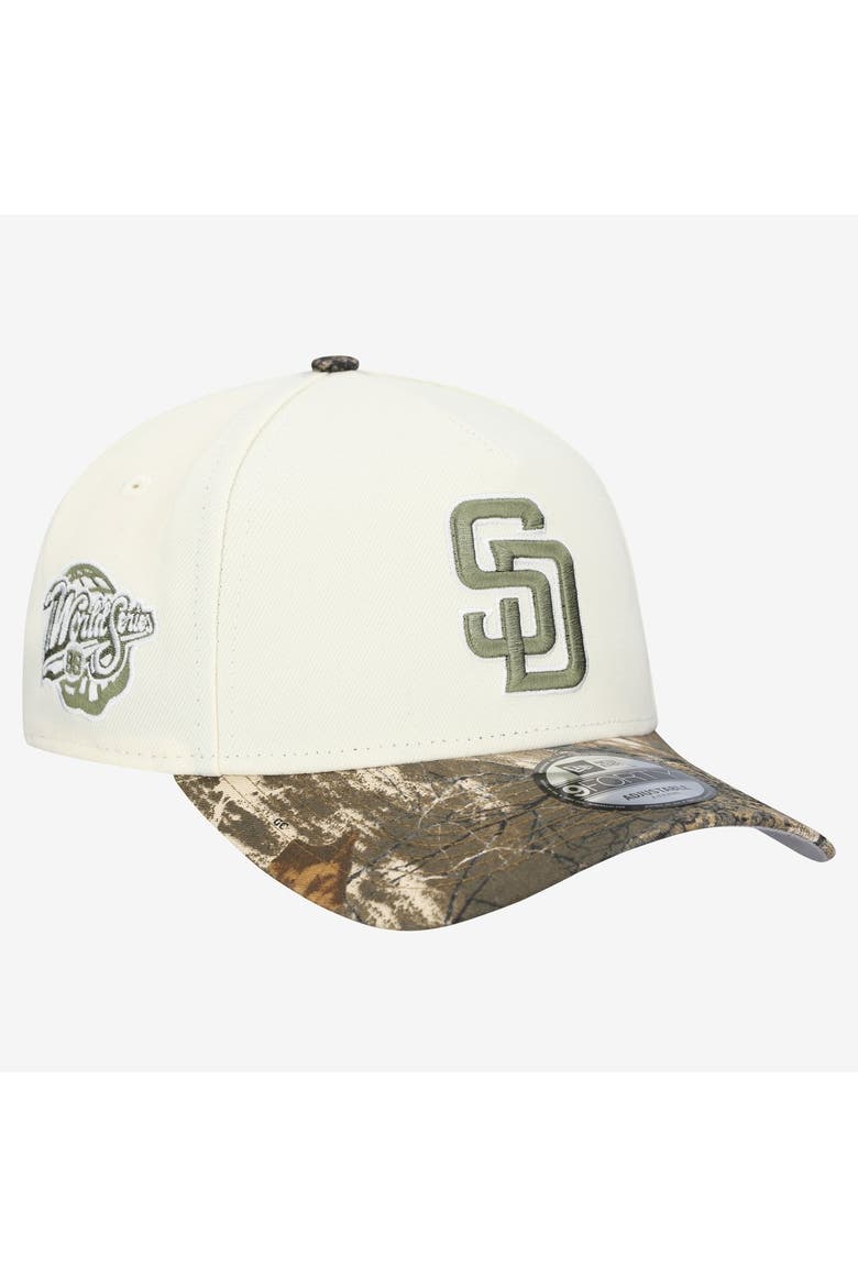 Men's New Era Khaki/Realtree Camo San Diego Padres 9FORTY A-Frame Adjustable Hat, Main, color, Khaki