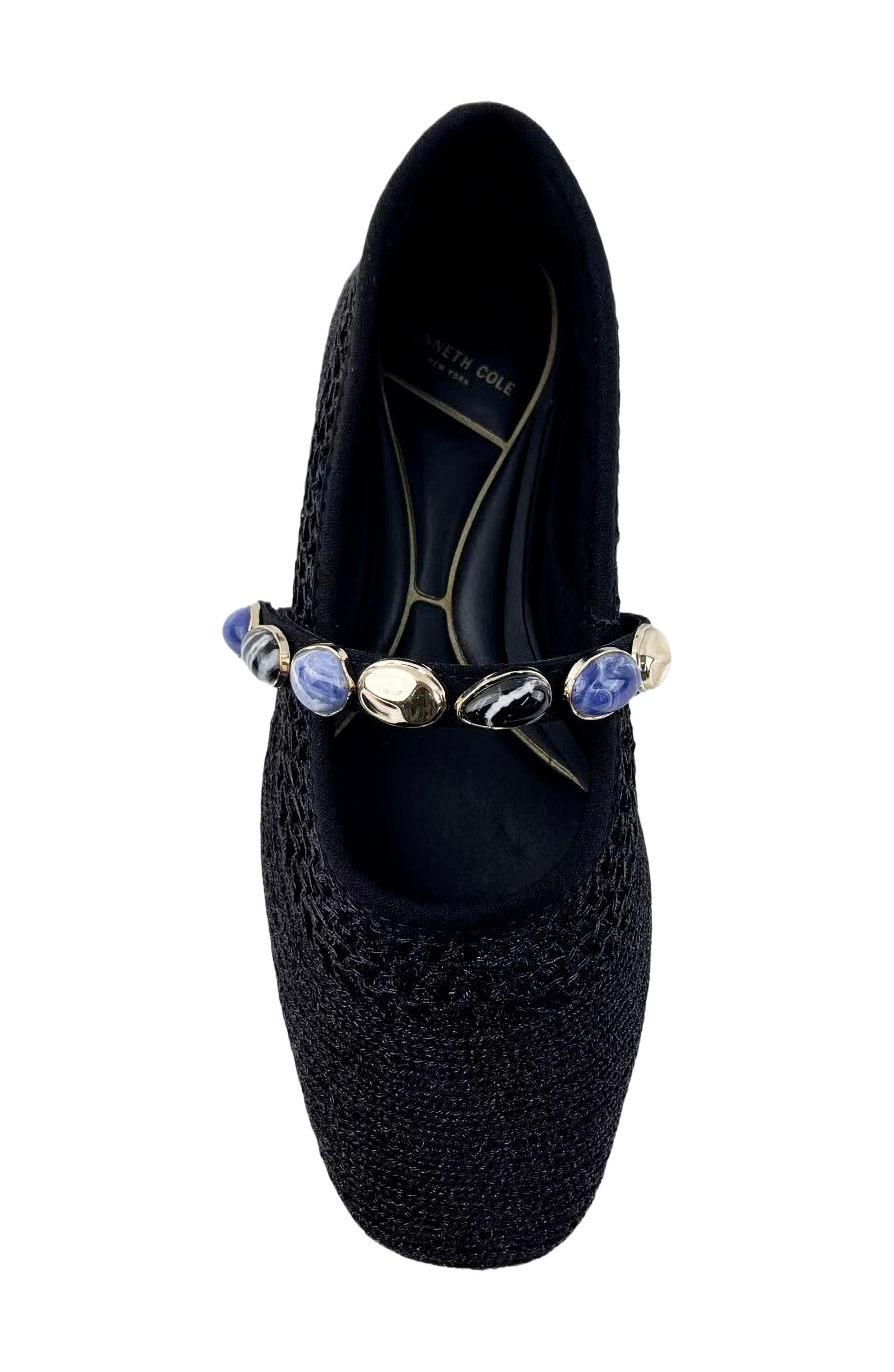 Kenneth Cole Zeta Stones Embellished Knit Ballet Flat, Alternate, color, 