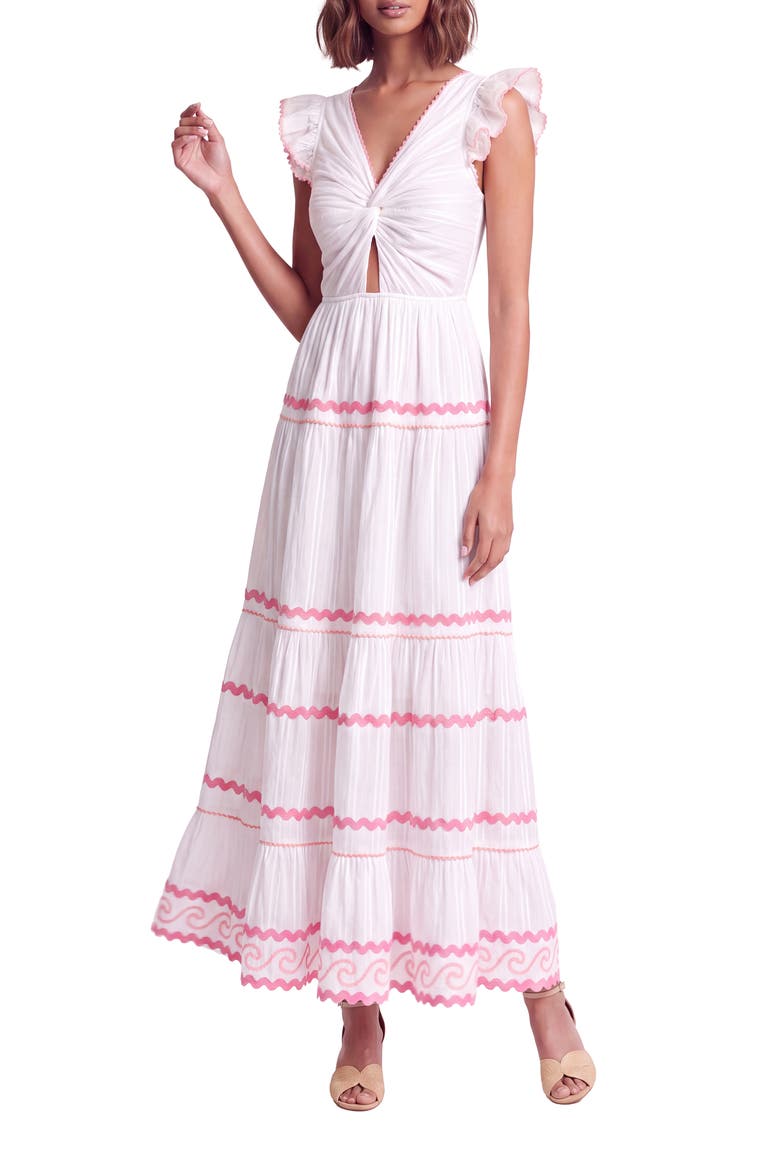 Flavian Cotton Maxi Dress, Main, color, WHITE