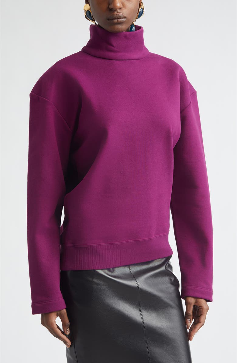 Saint Laurent Fleece Sweatshirt, Alternate, color, Violet
