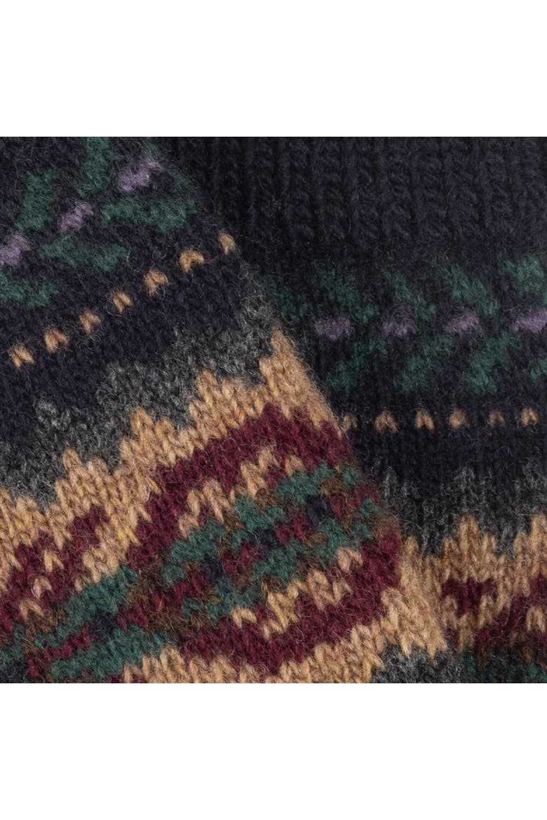 Fairisle Fingerless Glove, Alternate, color, Navy Multi