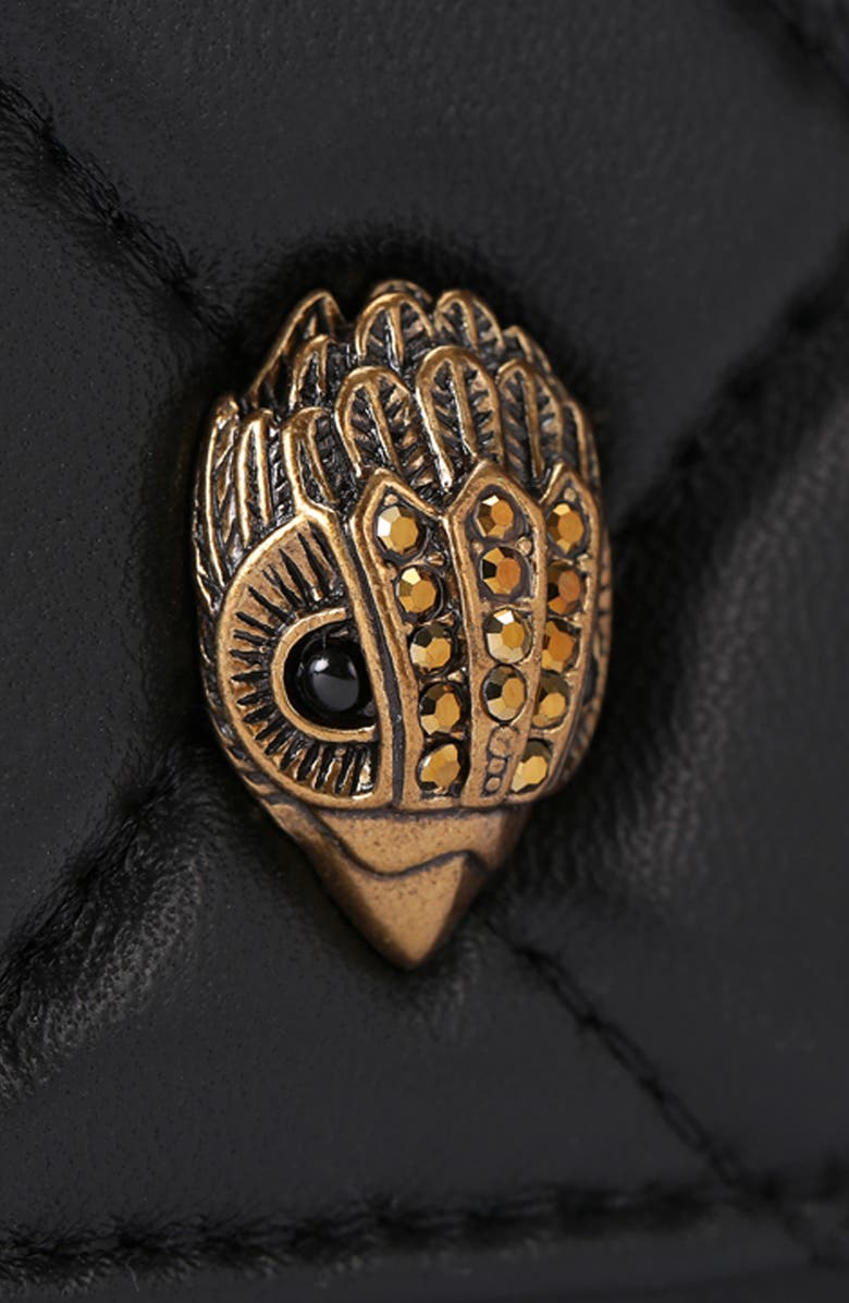 Kurt Geiger London Extra Mini Kensington Quilted Leather Wallet on a Chain, Alternate, color, Black