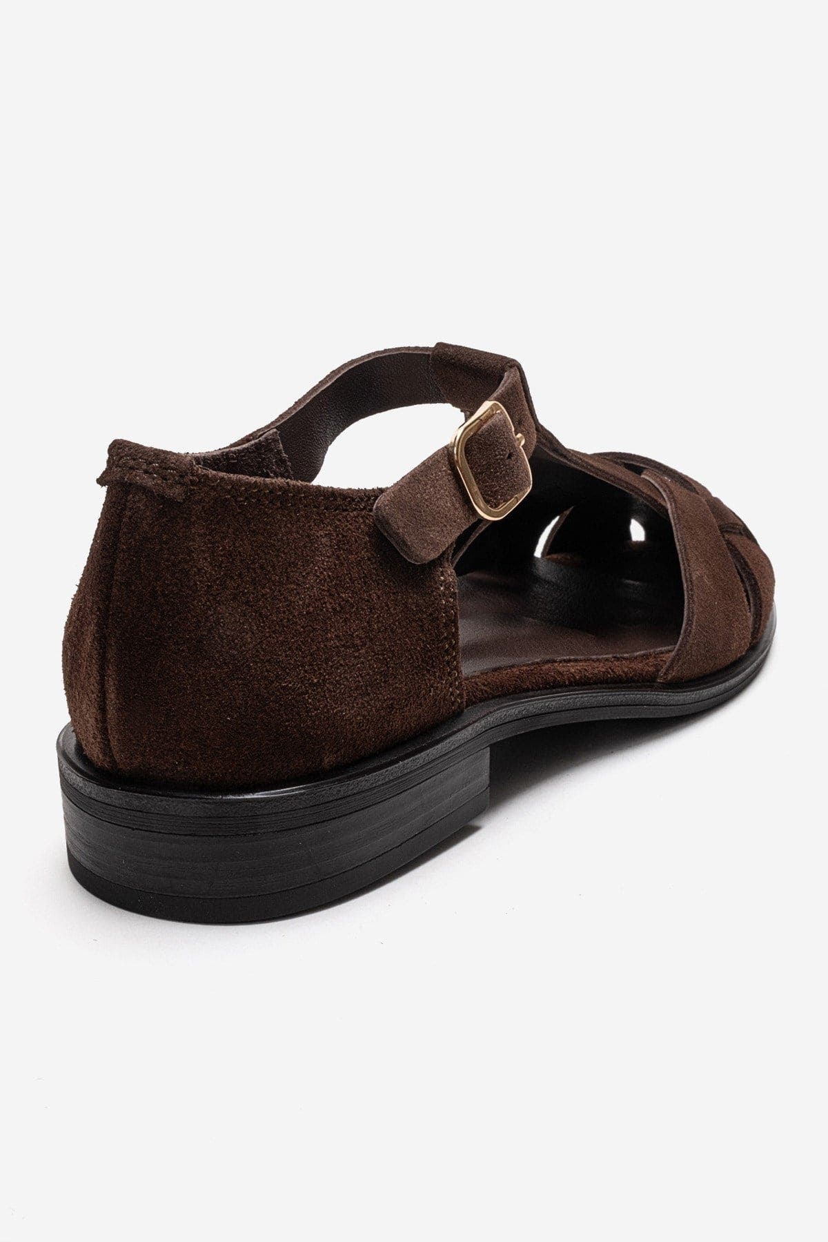 Dexara Leather Sandal, Alternate, color, Brown Suede