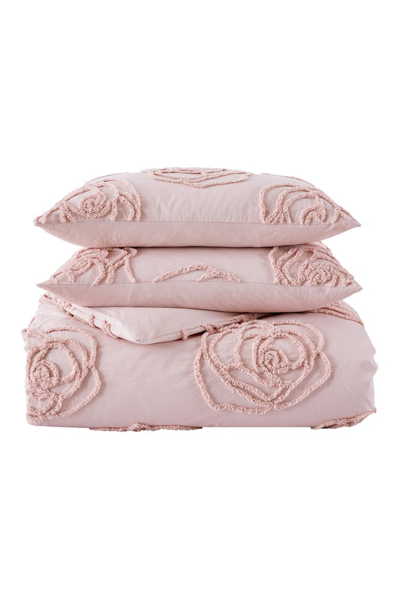 Rambling Rose Cotton Duvet Cover & Sham Set, Main, color, LIGHT PASTEL PINK