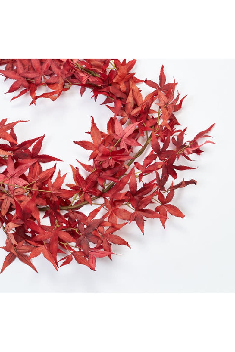 Red Japanese Maple Leaf Mantel Garland Fall Centerpiece Table Runner, Alternate, color, Red
