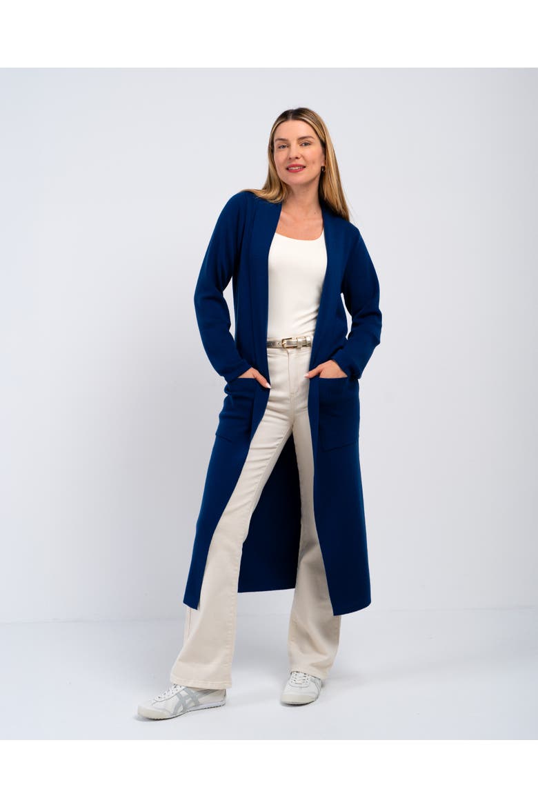 Seraphina Longline Cardigan, Alternate, color, Bright Navy