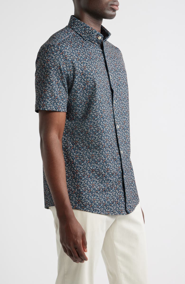 Stone Rose Wildflower Performance Short Sleeve Button-Up Shirt, Alternate, color,