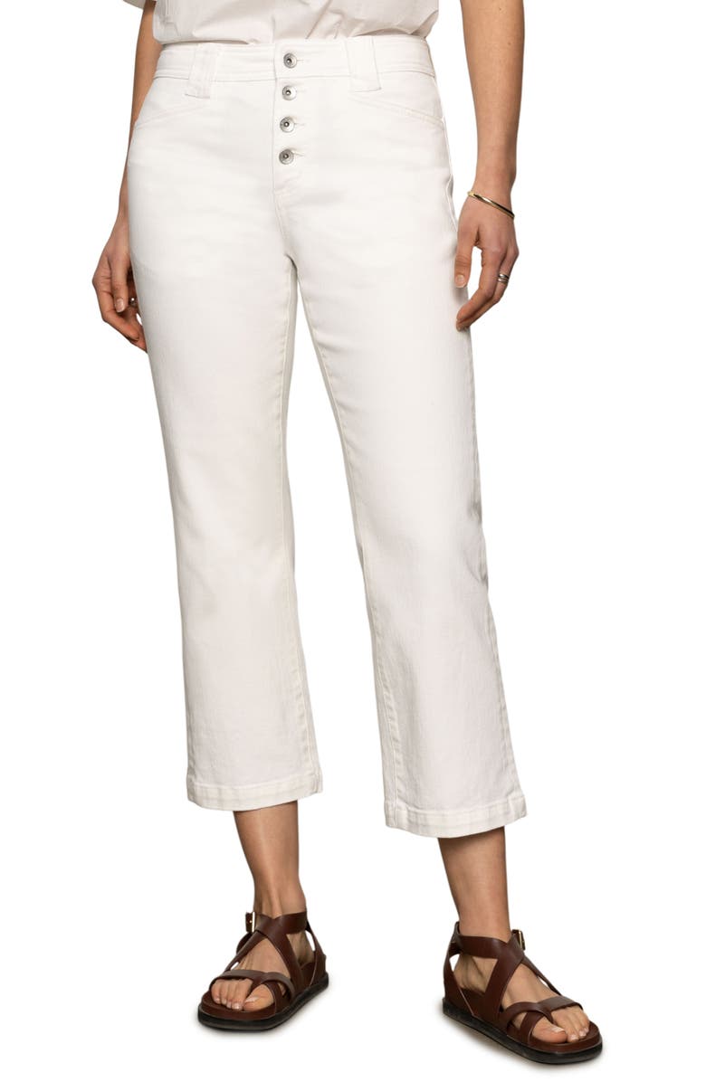 Sanctuary Luna High Waist Kick Crop Jeans, Main, color, Bleached White