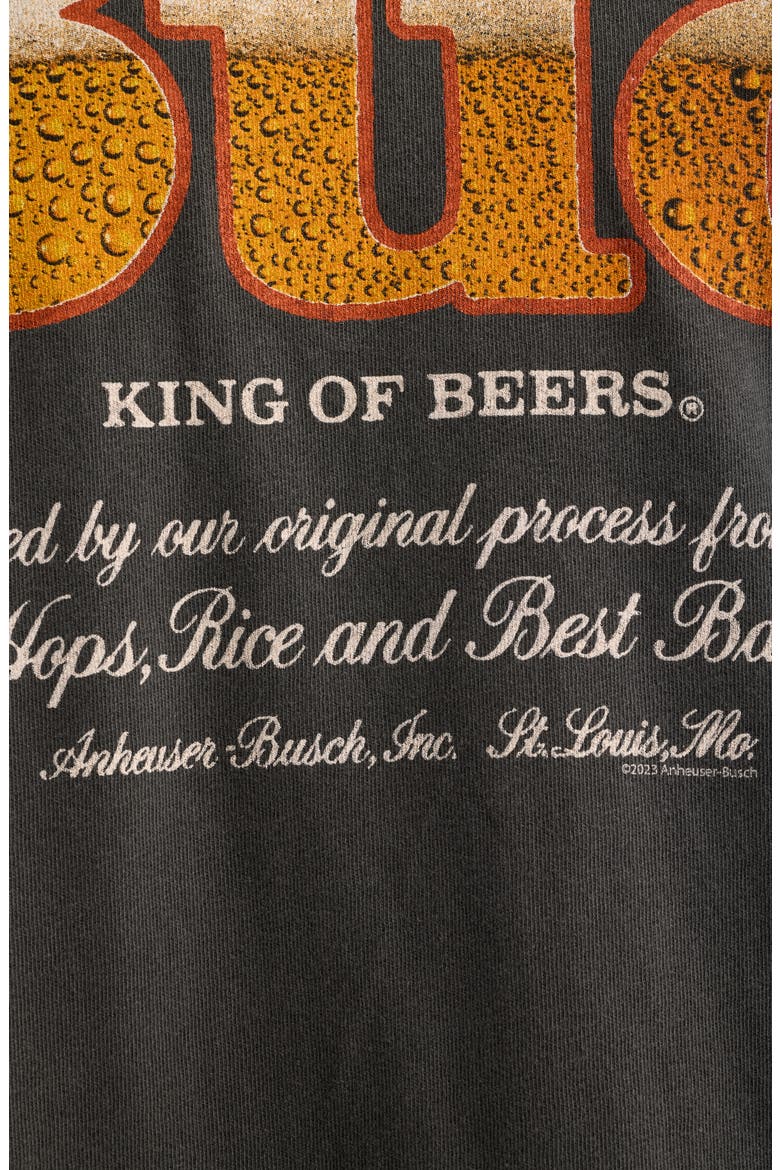 Bud King of Beer Cotton Graphic T-Shirt, Alternate, color, VINTAGE BLACK