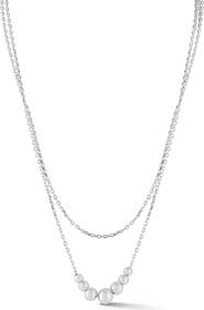 GLAZE JEWELRY Sterling Silver Double Layer Necklace