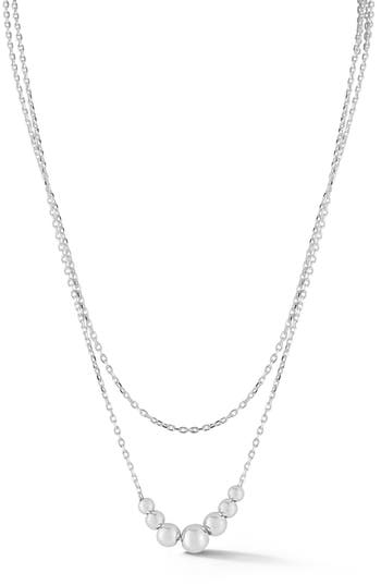 Glaze Jewelry Layered Ball Chain Necklace In Silver