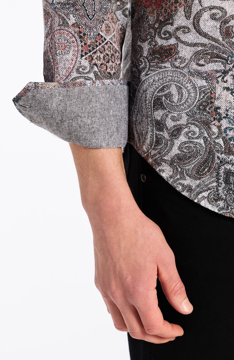 Robert Graham Remsen Paisley Stretch Cotton Button-Up Shirt, Alternate, color, 