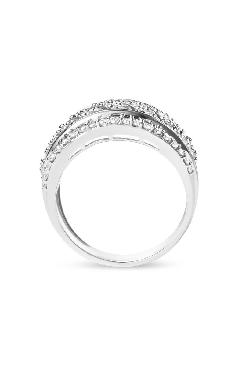 Haus of Brilliance Silver 2.00 Cttw Diamond Fashion Multi Row Cocktail Ring, Alternate, color, Silver