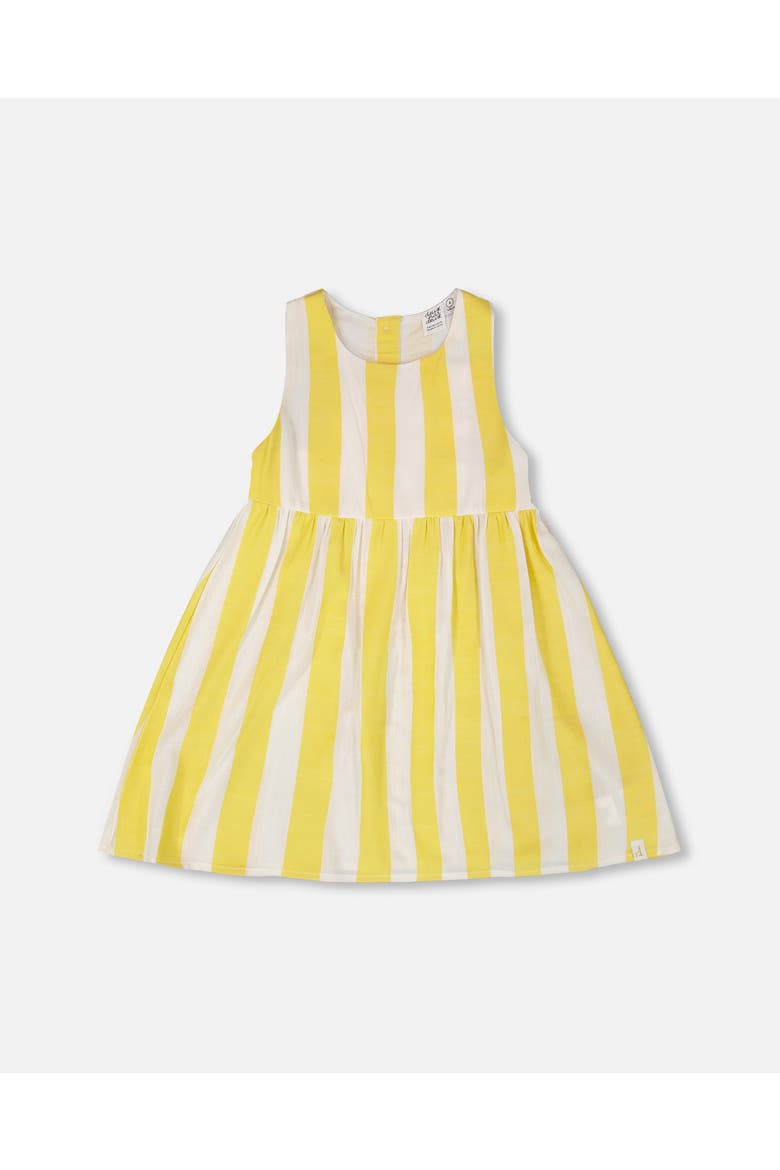 Sleeveless Striped Flared Dress, Main, color, White and Yellow Stripes
