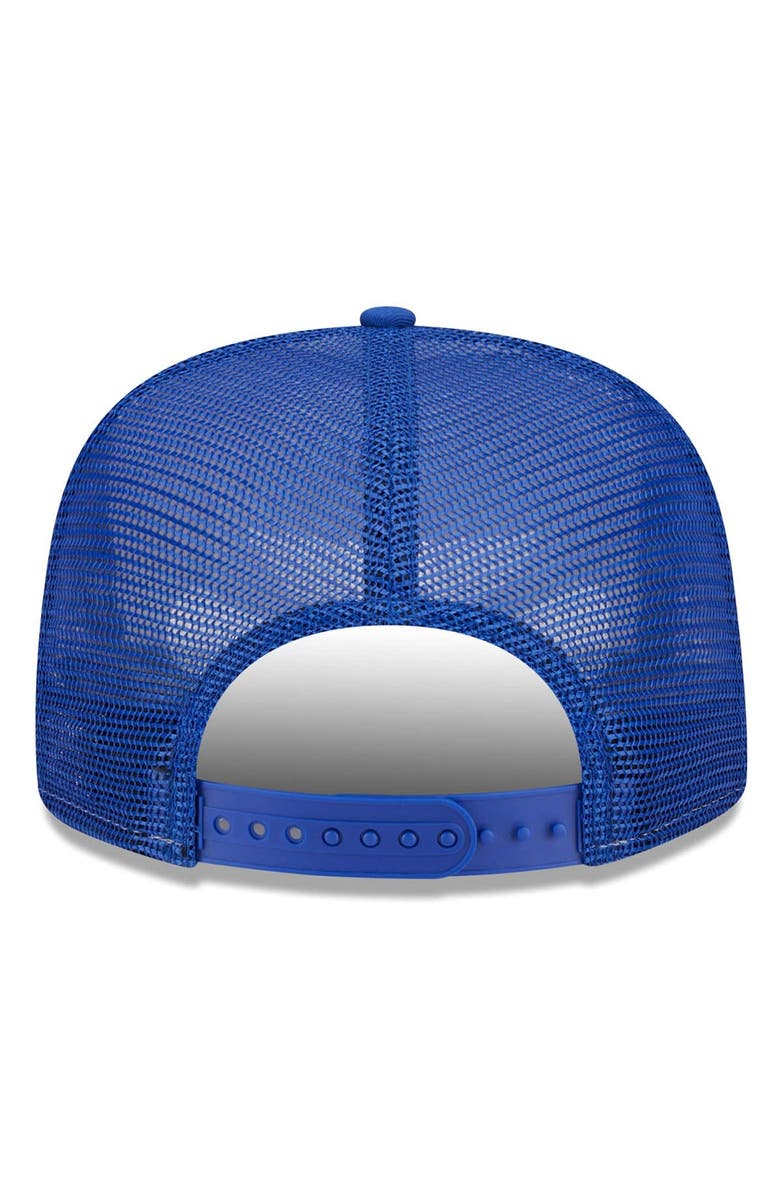 New Era Men's New Era White/Royal Buffalo Bills Gridiron Classics Banger 9FIFTY Trucker Snapback Hat, Alternate, color, White