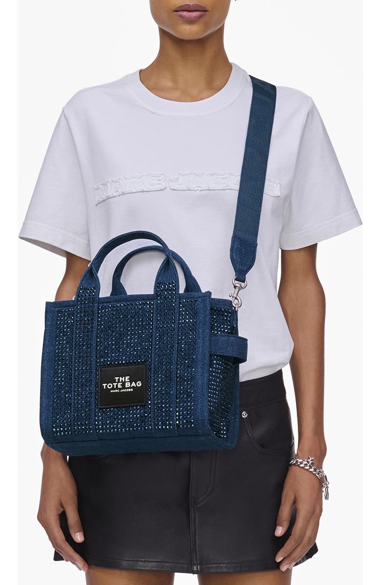 Marc Jacobs The Crystal Denim Small Tote Bag, Alternate, color,