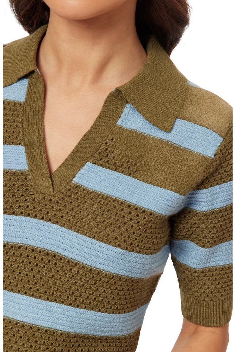 Pointelle Peplum Sweater, Alternate, color, GREEN MOSS/ CERULEAN