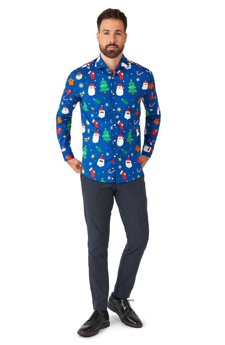 OppoSuits Festivity Button-Up Shirt, Alternate, color, Blue