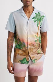 MAVRANS Florida Panther Weekend Short Sleeve Performance Button-Up Shirt