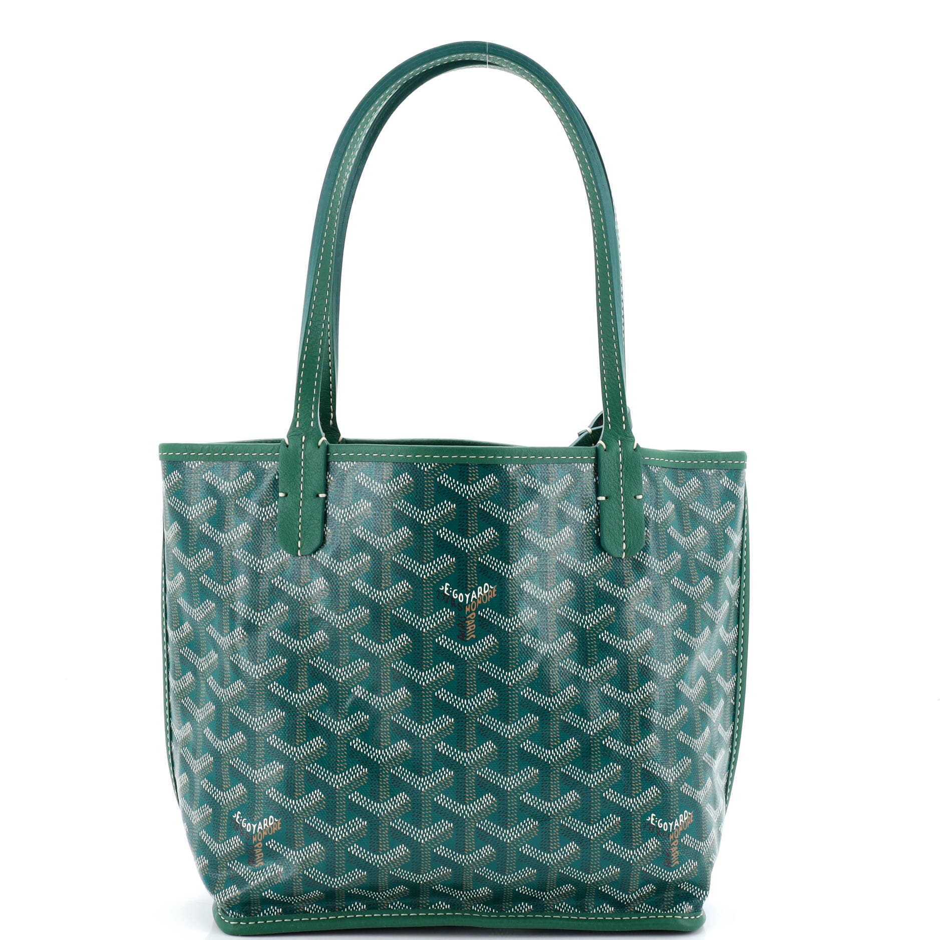 Pre-Owned Goyard Anjou Reversible Tote Coated Canvas Mini, Main, color, Green