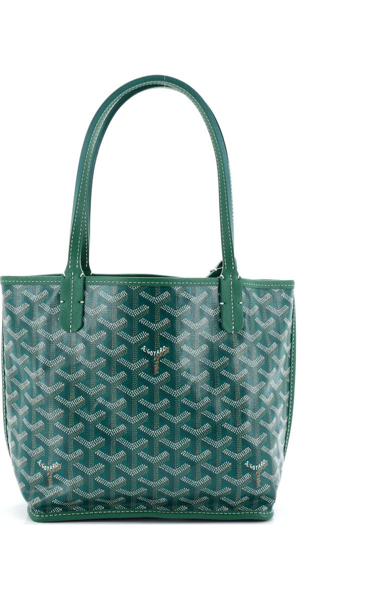 Pre-Owned Goyard Anjou Reversible Tote Coated Canvas Mini, Main, color, Green