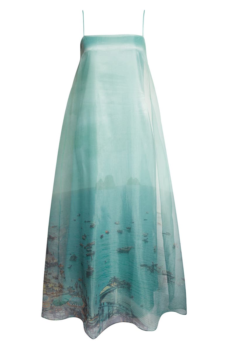 STAUD Delfina Print Organza Maxi Dress, Alternate, color, Endless Summer