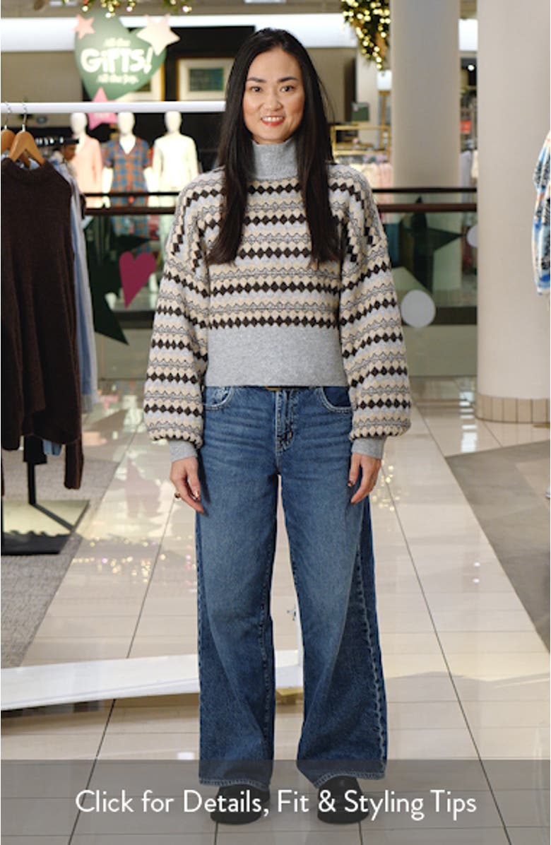 Gaiva Mixed Print Turtleneck Sweater, sales video thumbnail