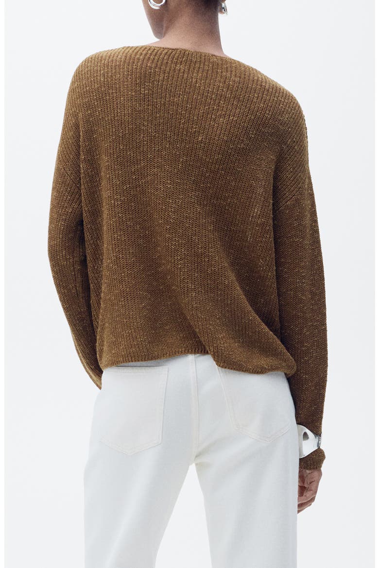 V-Neck Sweater, Alternate, color, TOBACCO BROWN