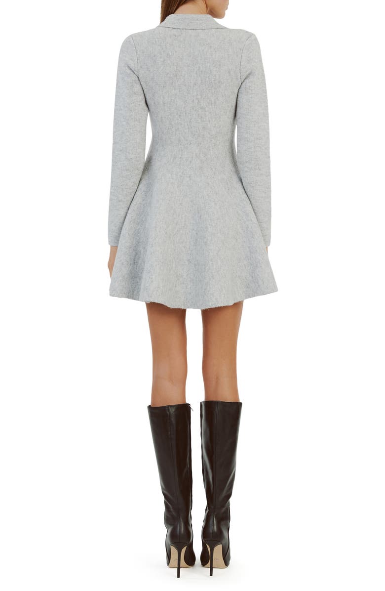 Bardot Lexter Long Sleeve Fit & Flare Polo Sweater Minidress, Alternate, color,