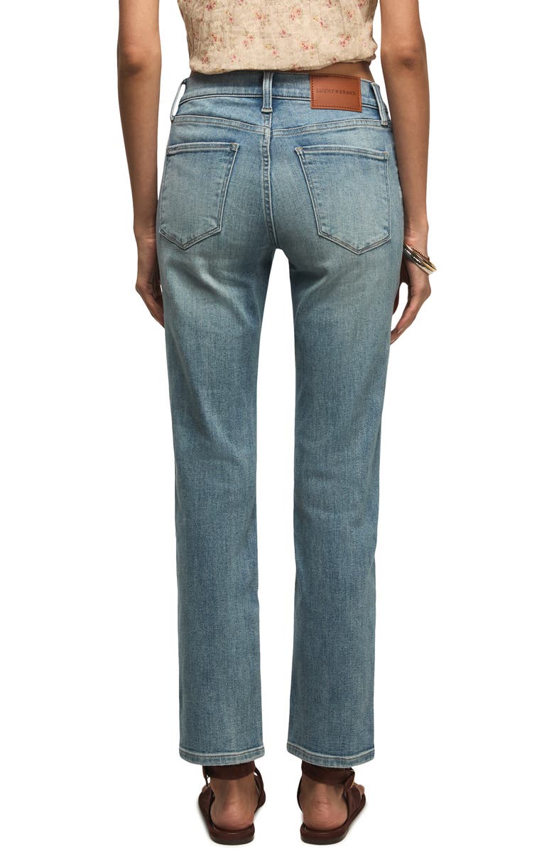 Lucky Brand Zoe High Waist Straight Leg Jeans, Alternate, color, Here We Go Indigo Wash