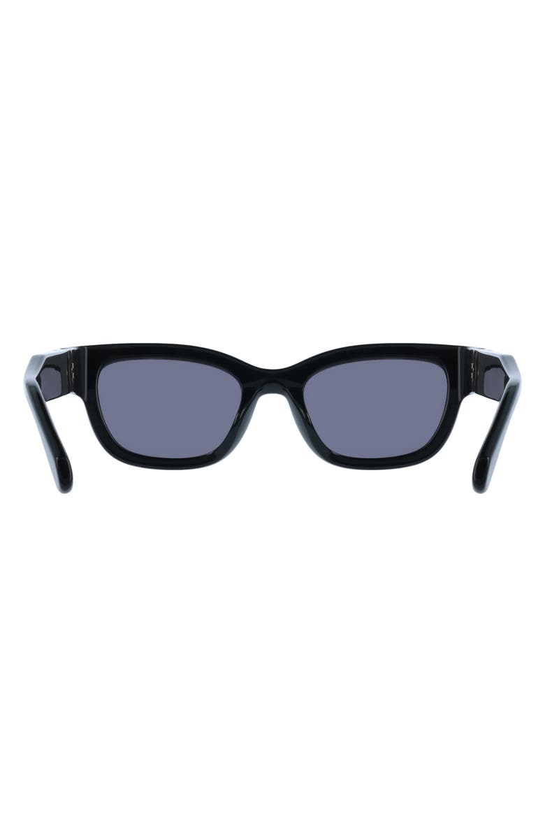 FERRAGAMO 52mm Modified Rectangular Sunglasses, Alternate, color, Black