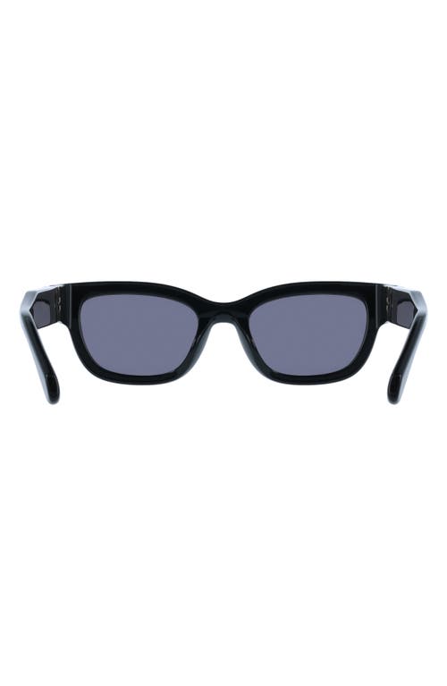 Ferragamo Gancino Rectangle Acetate Sunglasses In Black
