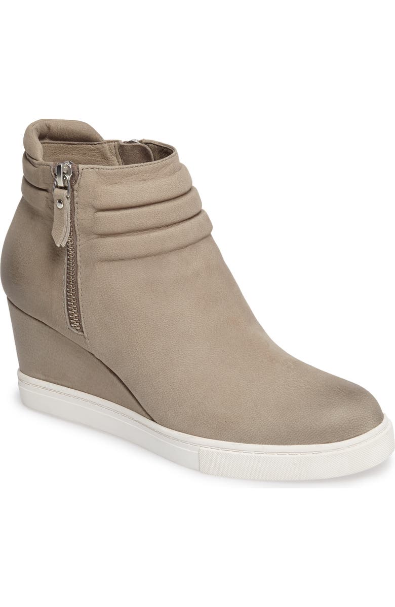Linea Paolo Frieda Wedge Bootie, Main, color, Dark Grey Leather