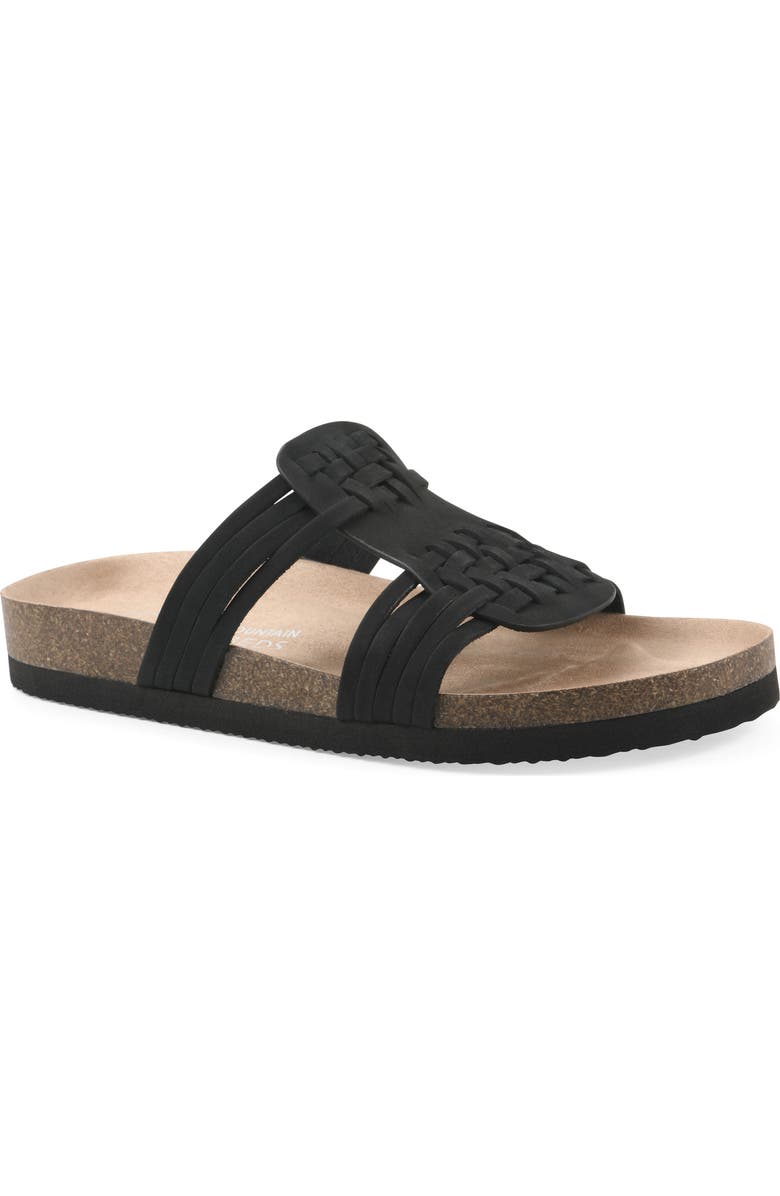 White Mountain Footwear Halicore Slide Sandal, Main, color, Black/ Nubuck